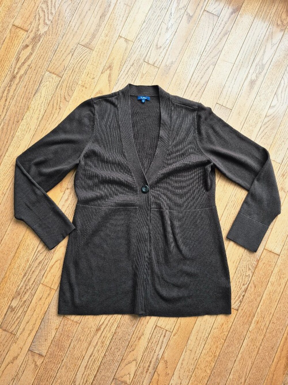 Reitmans Single Button V-Neck Cardigan Dark Brown Women's Size L